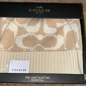 Coach Hat and Scarf Set Camel NWT